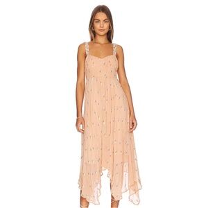 Majorelle Fairy Midi Dress in Nude Peach